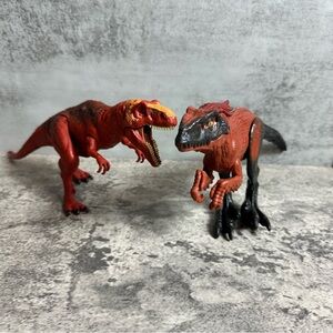 Jurassic World Dinosaur Toys - Pyroraptor & Metriacanthosaurus W/ Sound Lot Of 2